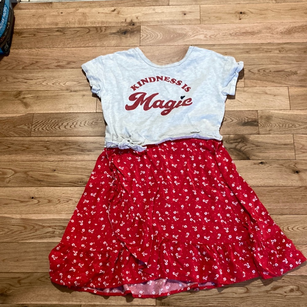 George light grey and red dress